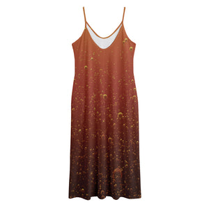 Sparkling Cola Print Jersey Midi Cami Dress