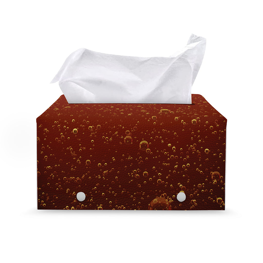 Sparkling Cola Print Leather Tissue Box Cover
