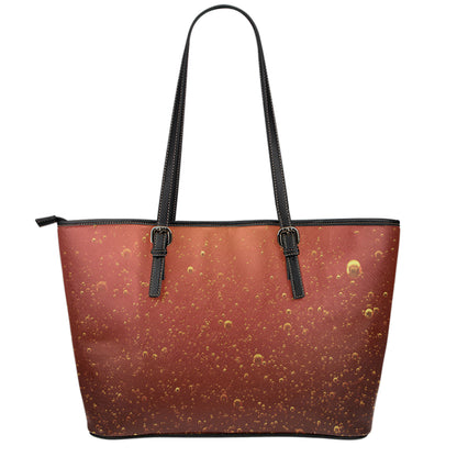 Sparkling Cola Print Leather Tote Bag