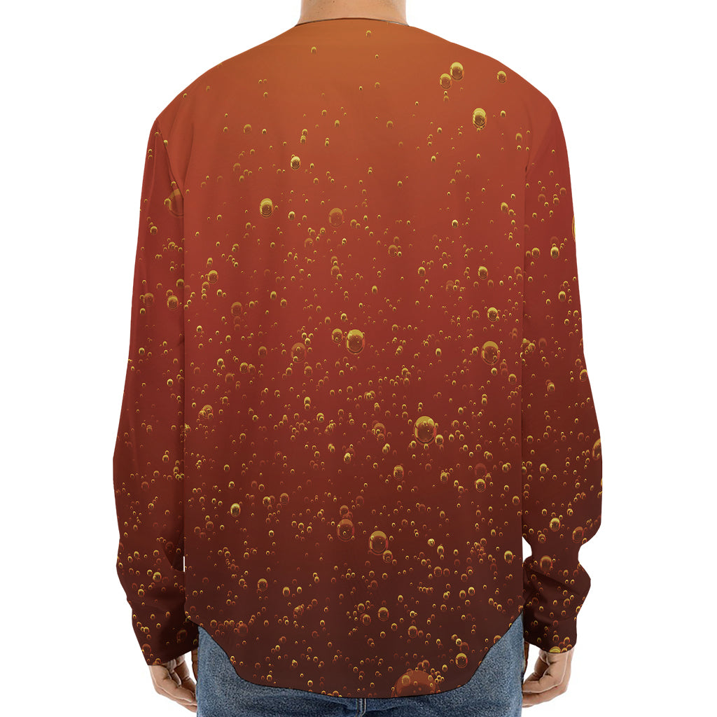 Sparkling Cola Print Long Sleeve Baseball Jersey