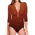 Sparkling Cola Print Long Sleeve Swimsuit