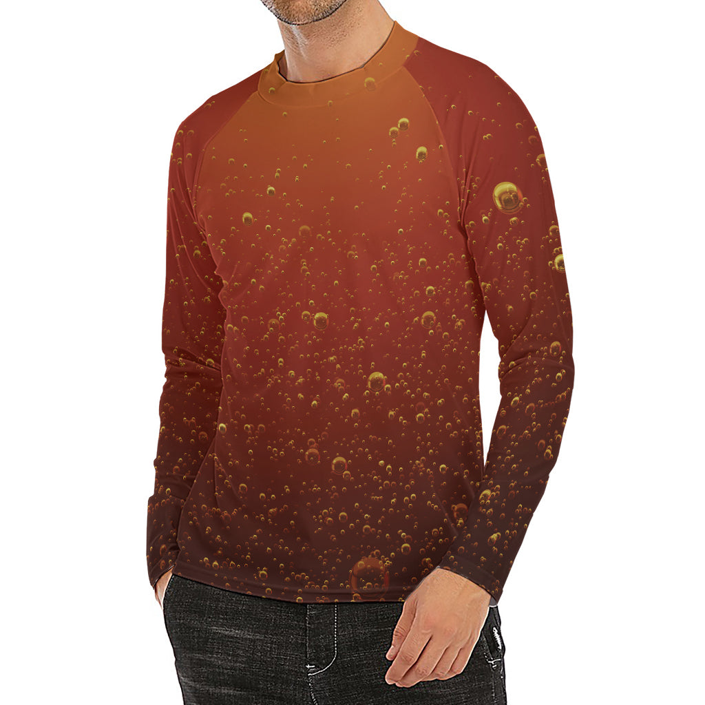 Sparkling Cola Print Men's Long Sleeve Rash Guard