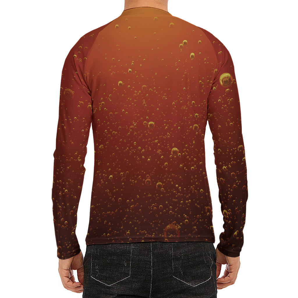 Sparkling Cola Print Men's Long Sleeve Rash Guard