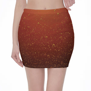 Sparkling Cola Print Pencil Mini Skirt