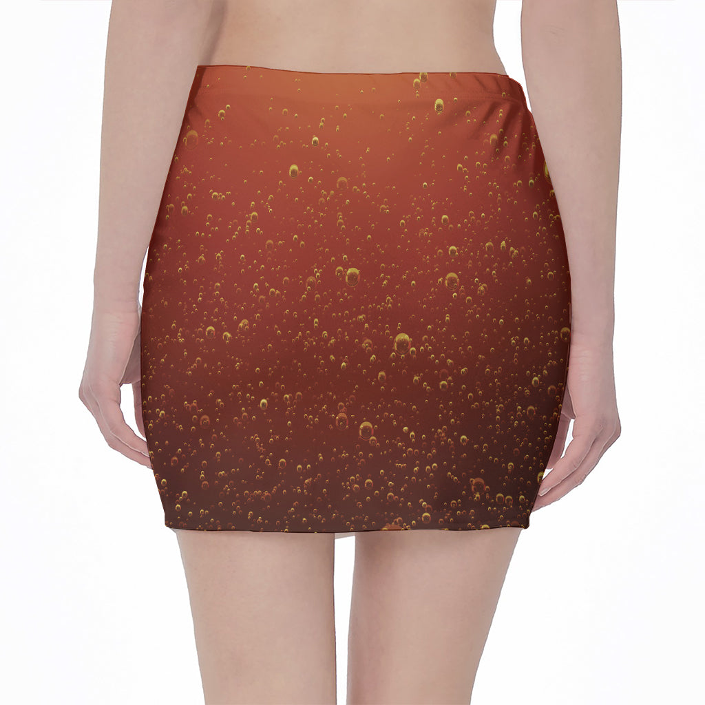 Sparkling Cola Print Pencil Mini Skirt