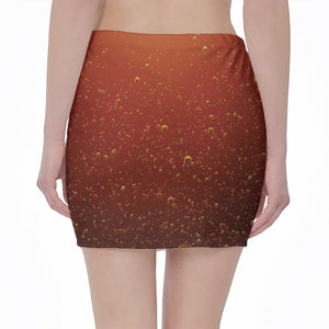 Sparkling Cola Print Pencil Mini Skirt