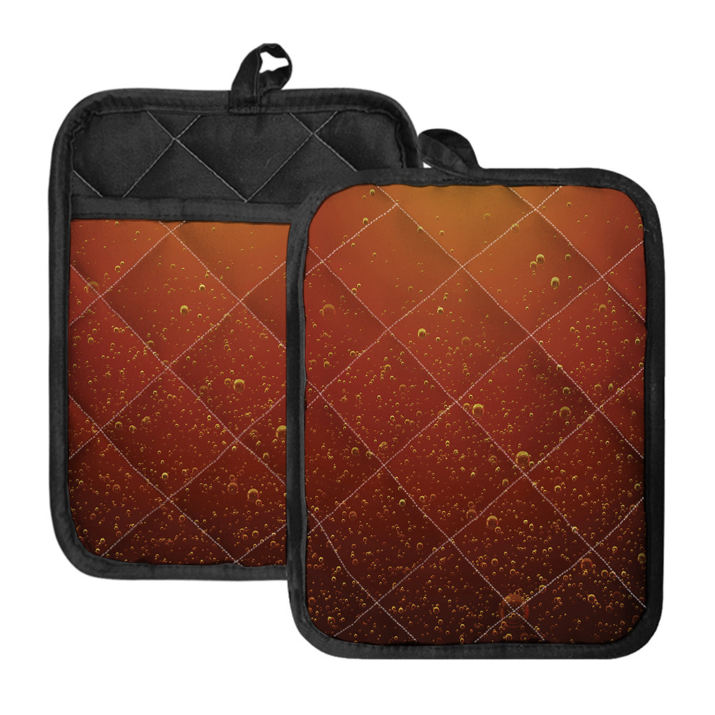 Sparkling Cola Print Pot Holders With Pocket