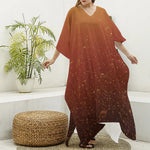 Sparkling Cola Print Silk V-Neck Kaftan Dress