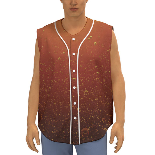 Sparkling Cola Print Sleeveless Baseball Jersey
