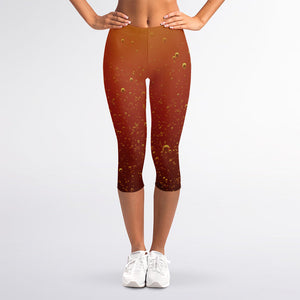 Sparkling Cola Print Women's Capri Leggings