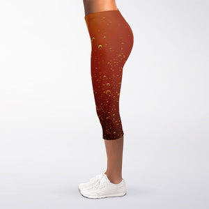 Sparkling Cola Print Women's Capri Leggings