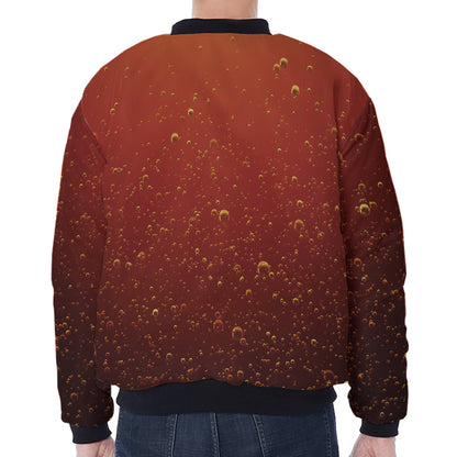 Sparkling Cola Print Zip Sleeve Bomber Jacket