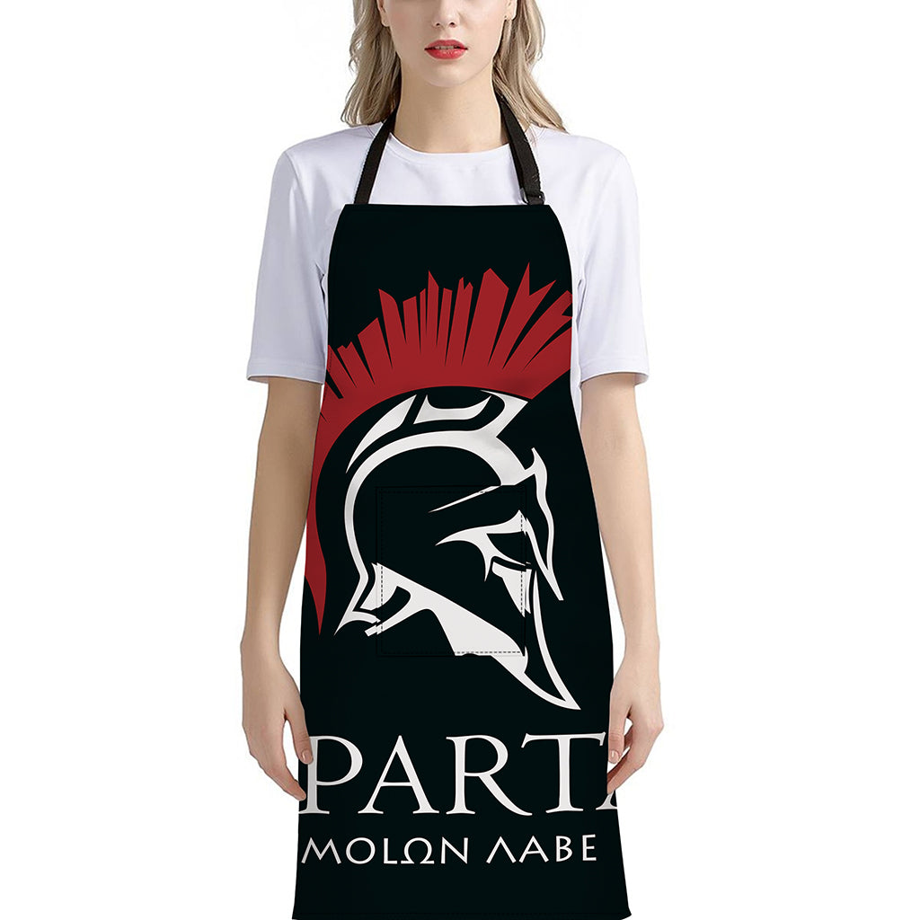 Spartan Molon Labe Print Bib Apron With Pocket