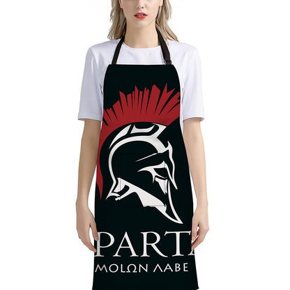 Spartan Molon Labe Print Bib Apron With Pocket