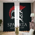 Spartan Molon Labe Print Blackout Pencil Pleat Curtains