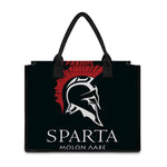 Spartan Molon Labe Print Canvas Tote Bag