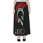 Spartan Molon Labe Print Chiffon Maxi Skirt