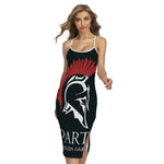 Spartan Molon Labe Print Cross Back Cami Dress