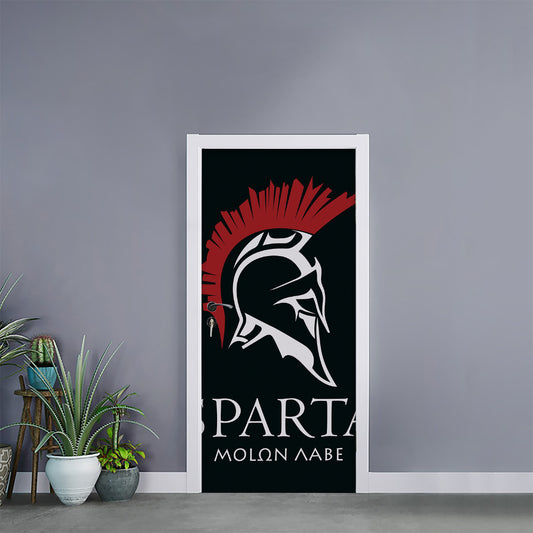 Spartan Molon Labe Print Door Sticker