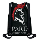 Spartan Molon Labe Print Drawstring Backpack