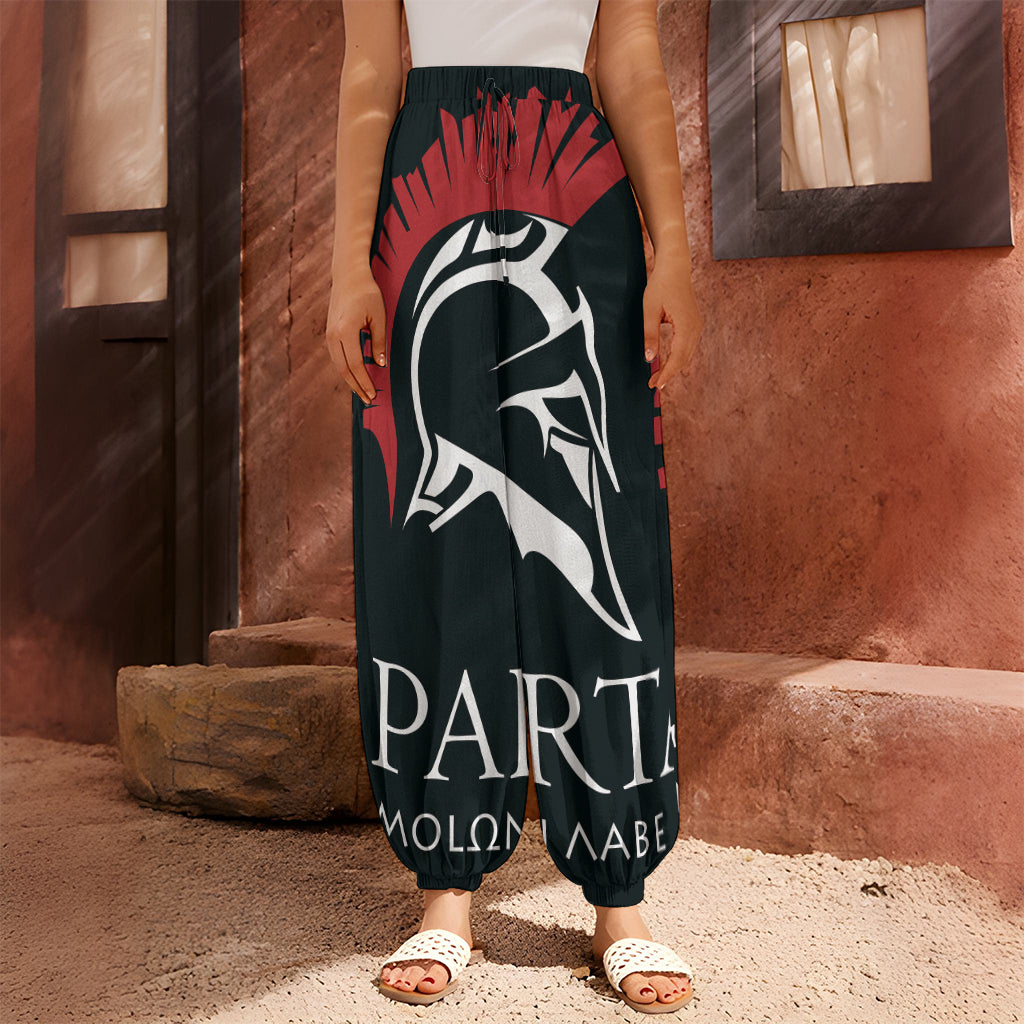 Spartan Molon Labe Print Harem Pants