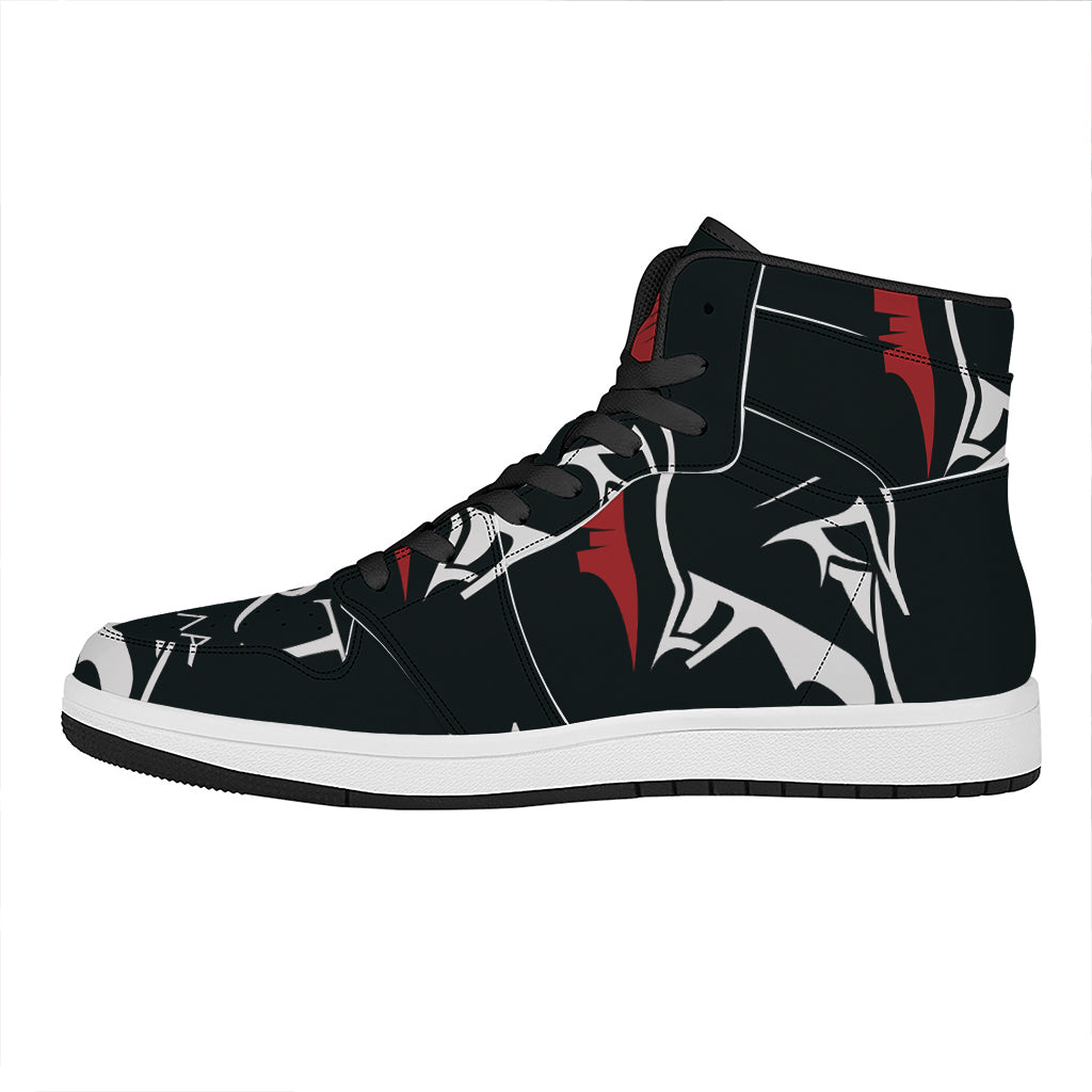 Spartan Molon Labe Print High Top Leather Sneakers