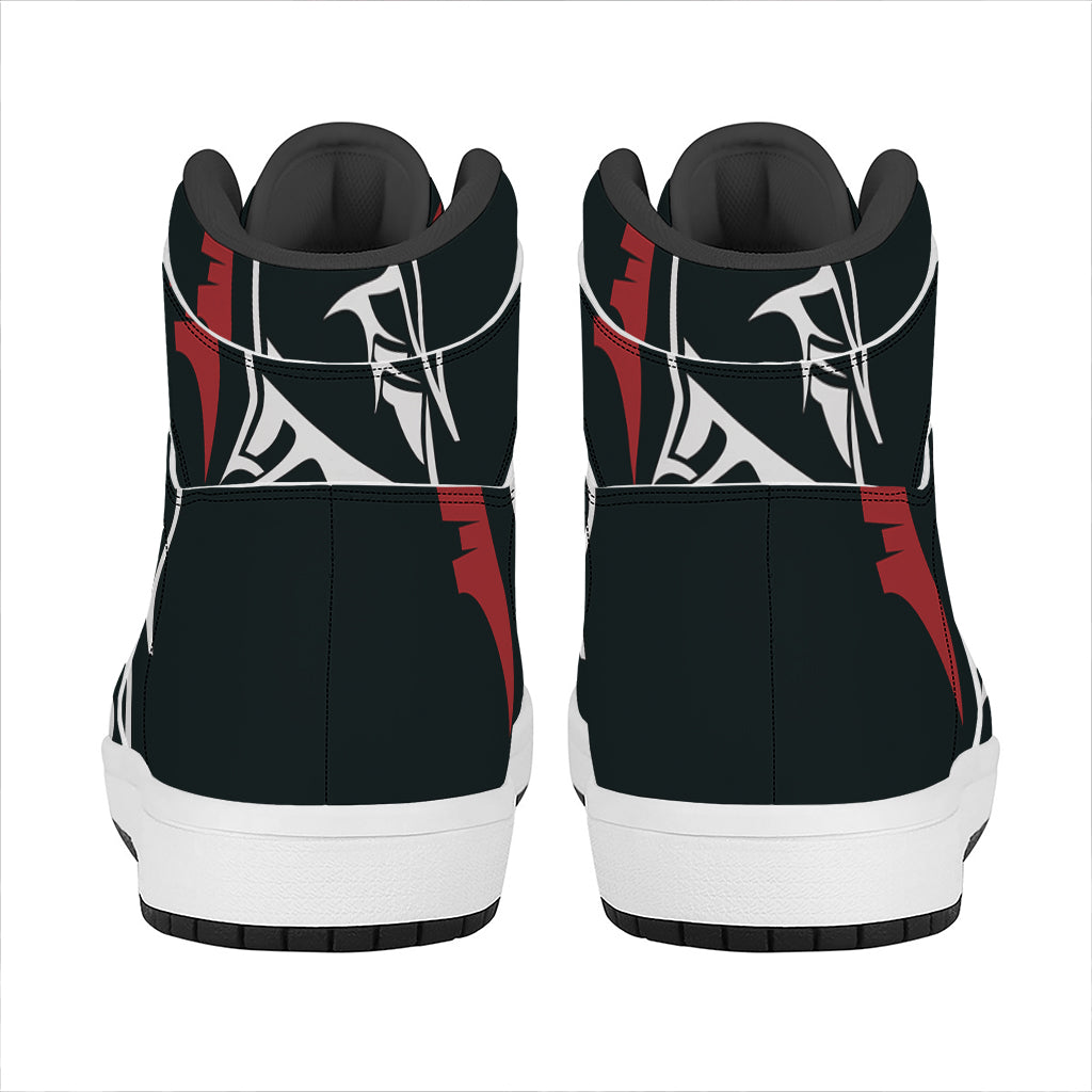 Spartan Molon Labe Print High Top Leather Sneakers