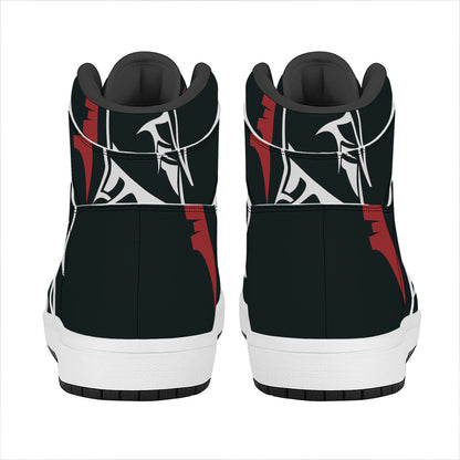 Spartan Molon Labe Print High Top Leather Sneakers