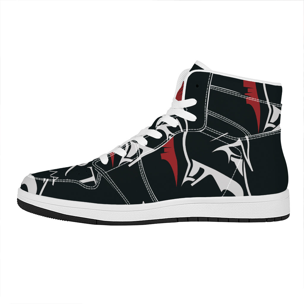 Spartan Molon Labe Print High Top Leather Sneakers