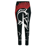Spartan Molon Labe Print High-Waisted Pocket Leggings