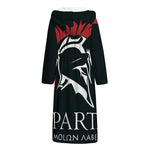 Spartan Molon Labe Print Hooded Bathrobe