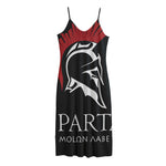 Spartan Molon Labe Print Jersey Midi Cami Dress