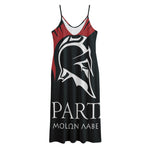 Spartan Molon Labe Print Jersey Midi Cami Dress