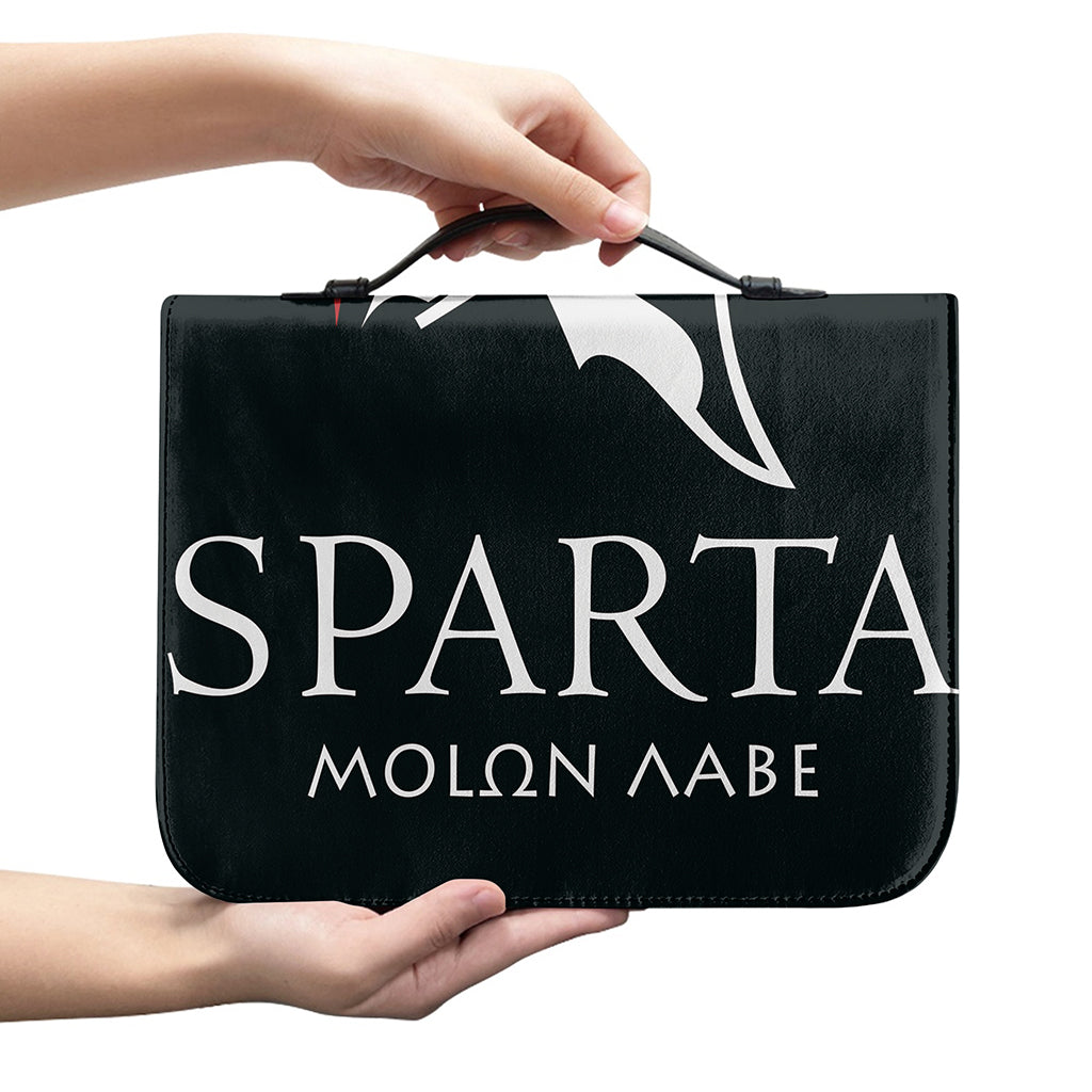 Spartan Molon Labe Print Leather Bible Cover
