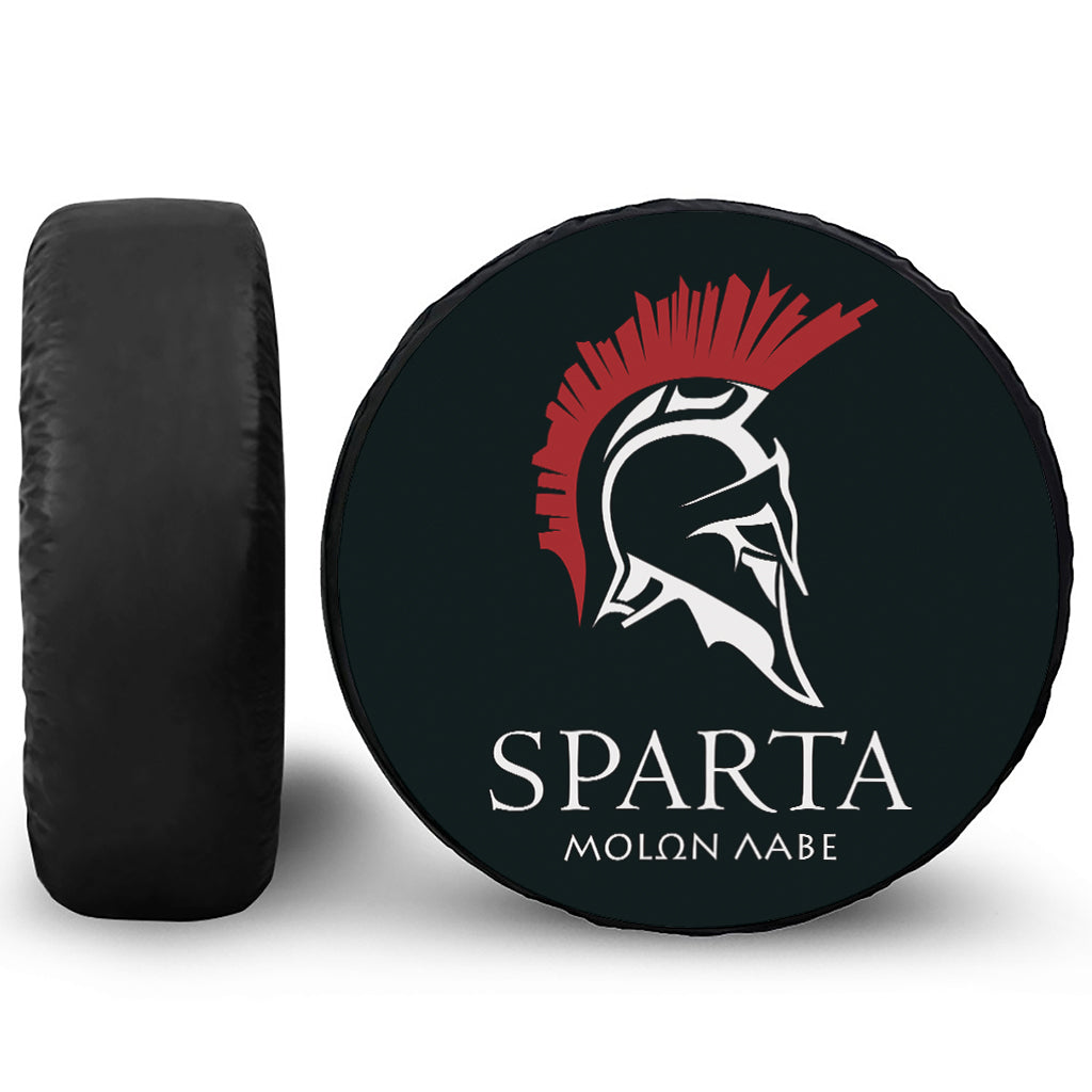 Spartan Molon Labe Print Leather Spare Tire Cover