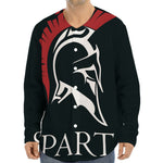 Spartan Molon Labe Print Long Sleeve Baseball Jersey