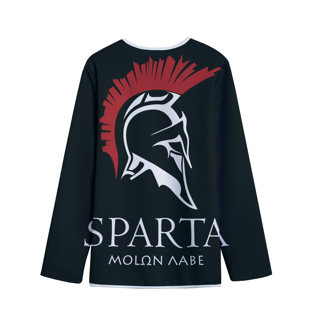 Spartan Molon Labe Print Long Sleeve Short Coat