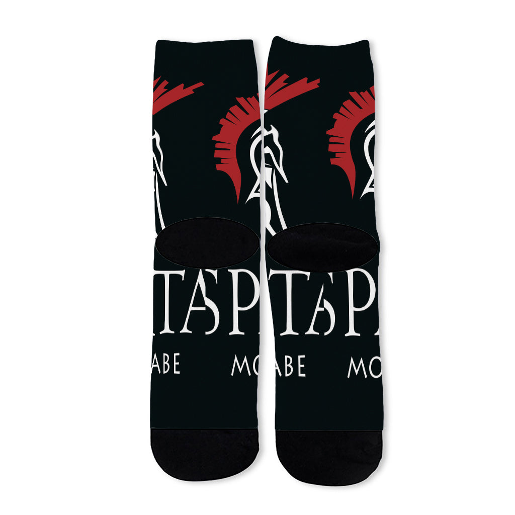 Spartan Molon Labe Print Long Socks