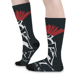 Spartan Molon Labe Print Long Socks