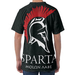 Spartan Molon Labe Print Men's Velvet T-Shirt