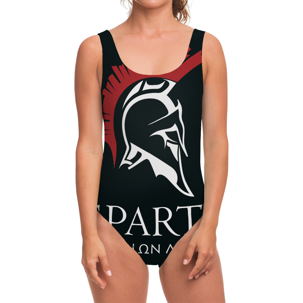 Spartan Molon Labe Print One Piece Swimsuit