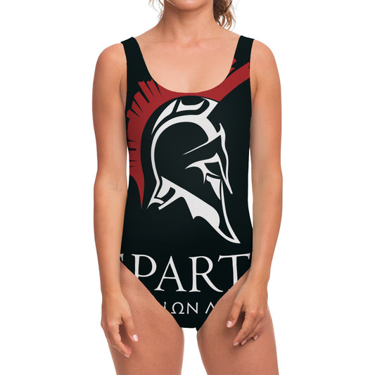 Spartan Molon Labe Print One Piece Swimsuit