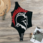 Spartan Molon Labe Print One Shoulder Bodysuit
