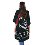Spartan Molon Labe Print Open Front Beach Cover Up