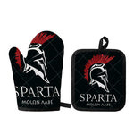 Spartan Molon Labe Print Oven Mitt And Pot Holder Set