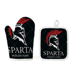 Spartan Molon Labe Print Oven Mitt And Pot Holder Set