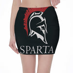 Spartan Molon Labe Print Pencil Mini Skirt