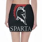 Spartan Molon Labe Print Pencil Mini Skirt