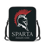 Spartan Molon Labe Print Rectangular Crossbody Bag