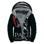 Spartan Molon Labe Print Sherpa Lined Zip Up Hoodie